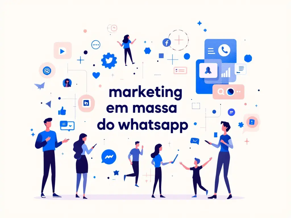 Ilustração sobre marketing em massa no WhatsApp para aumentar as vendas