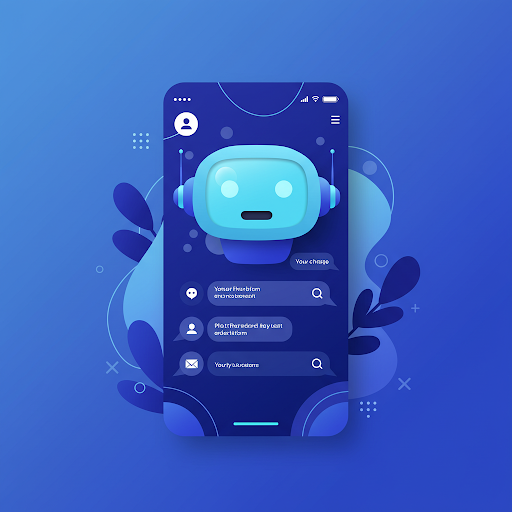 Ilustração de um agente I.A. para WhatsApp