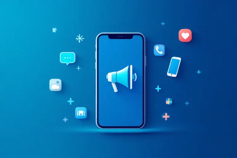 Ilustração mostrando o conceito de disparo no celular de cliente e crescimento exponencial