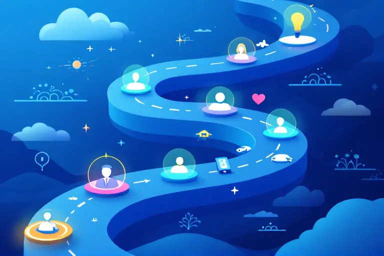 Ilustração mostrando o mapeamento da jornada do cliente no WhatsApp