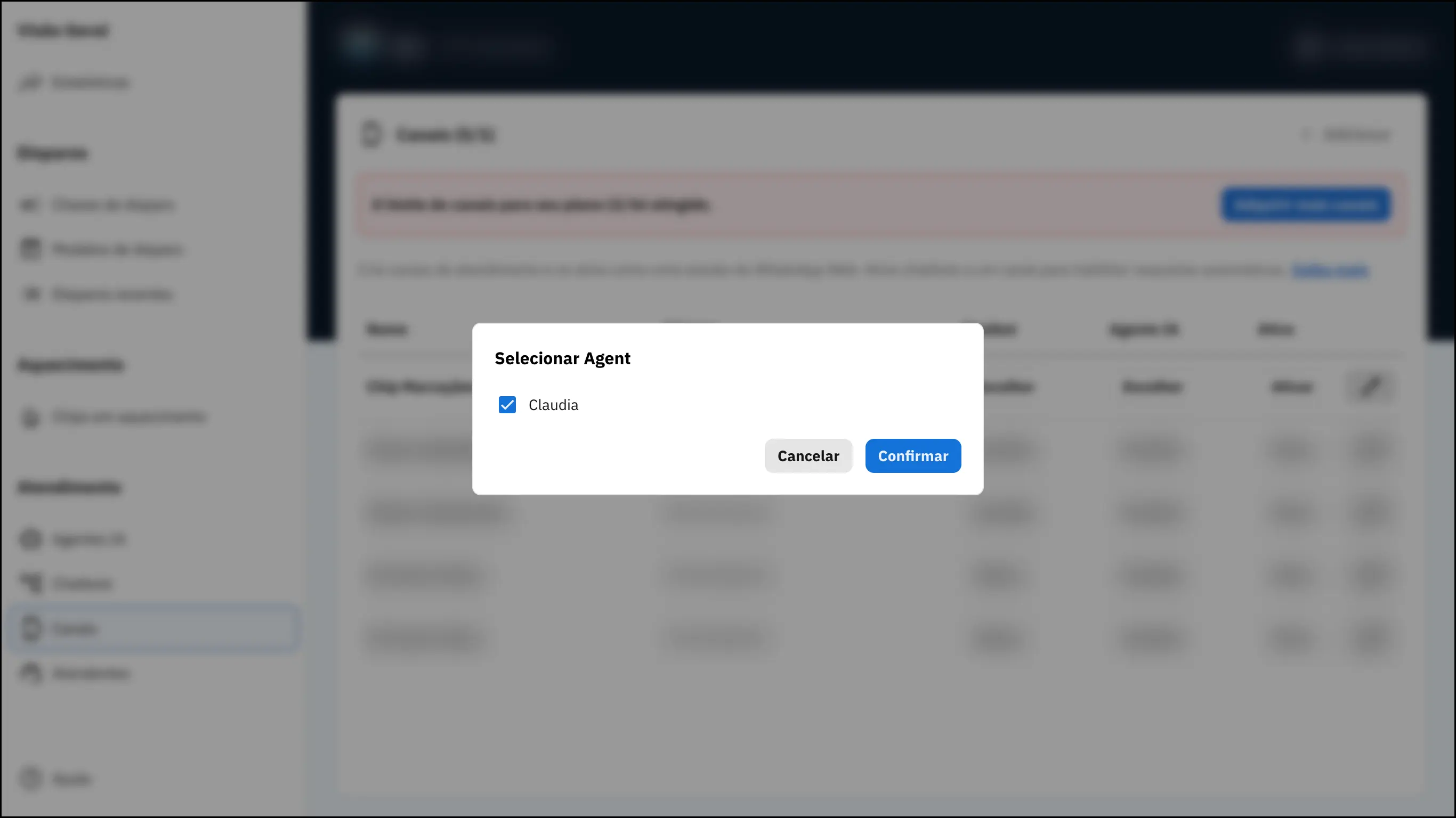 Terceiro passo: Abrir lista de canais.