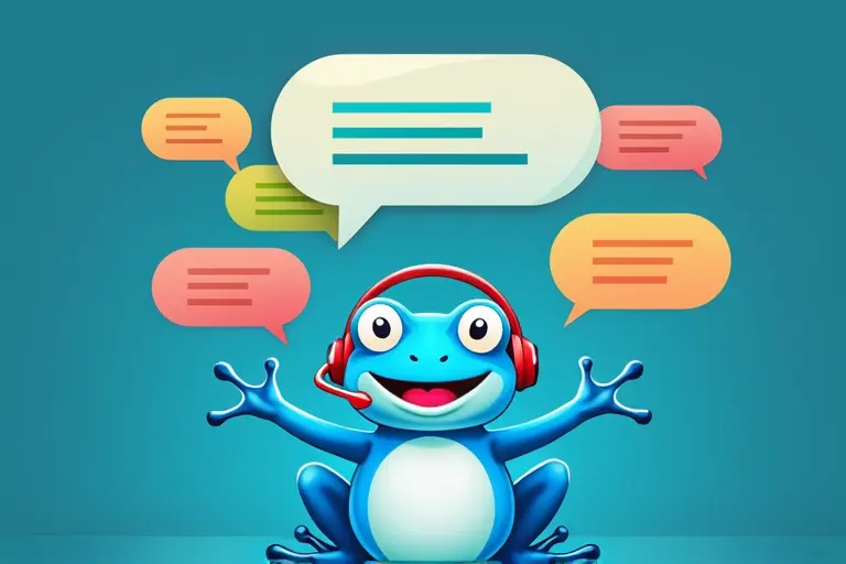 Uma ilustração mostrando um chatbot de IA interagindo com um cliente no aplicativo WhatsApp, simbolizando a automação do atendimento.