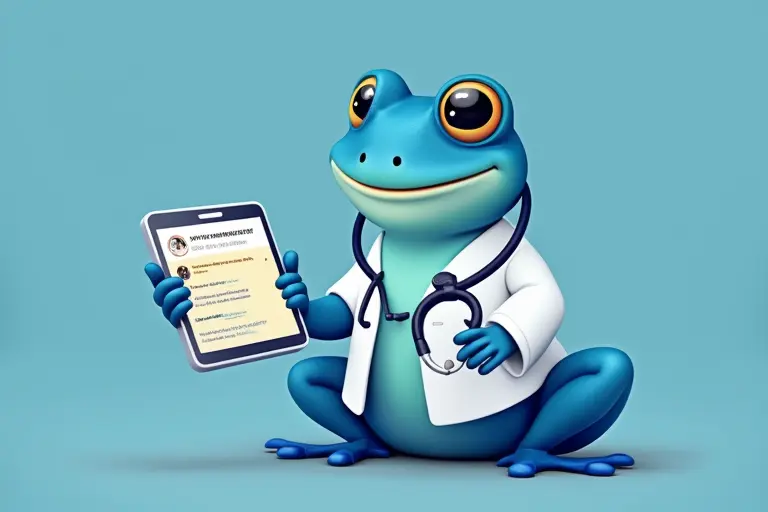 Representação visual de inteligência artificial integrada ao WhatsApp em um ambiente de clínica médica